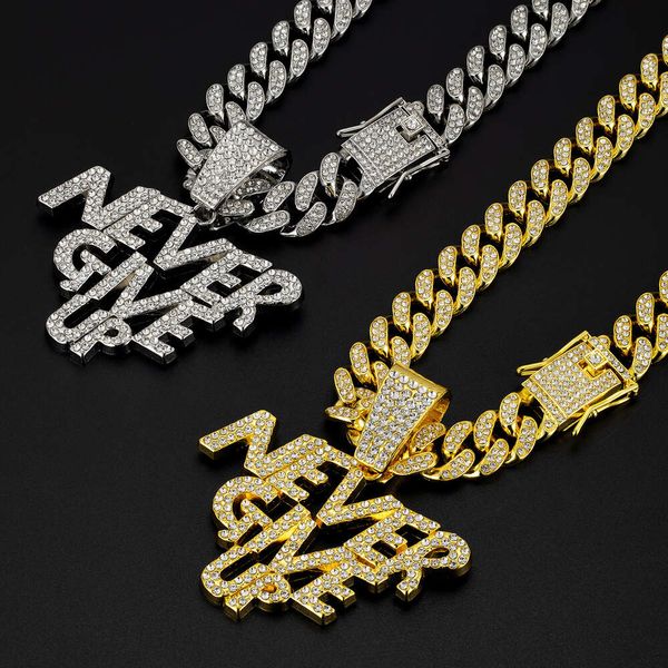 Moissanite Cuban link chain with Sailor Moon pendant for men, alloy with full diamond and 
