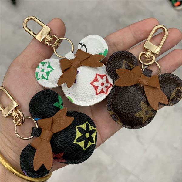 Mouse-shaped stylish keychain accessory made of PU leather, perfect gift for men and women