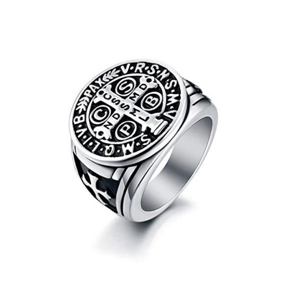 Never Fade Men Women Stainless Steel Black Gold Armor Shield Knight Templar Crusade Cross Signet Male Ring Medieval Cluster Rings