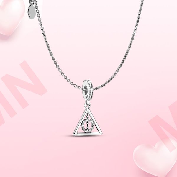New 925 Sterling Silver Necklace with Golden Snitch Pendant, a Heart Charm for Women's Jewelry DIY Gift