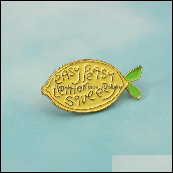 New adorable yellow lemon fruit brooch jewelry, bright enamel pin perfect for backpacks and lapels