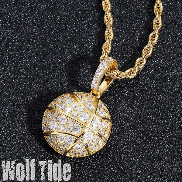 New Brand Sports Basketball Penny Hip Hop Micro Set Cubic Zircon Full Diamond Men's Fashion Necklace Real Gold Shiny CZ Rock Aesthetic

Men's stylish gold-plated basketball-themed necklace with cub...