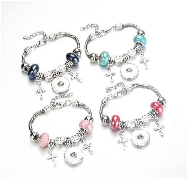 New Cross 6 Colors Snap Bracelet Lobster Buckle Snake Chain Bangles Beaded Bracelet Fit 18mm Snap Women jllerF

Rewritten:
Colorful snap bracelet with lobster clasp, snake chain, and beads, fits 18...