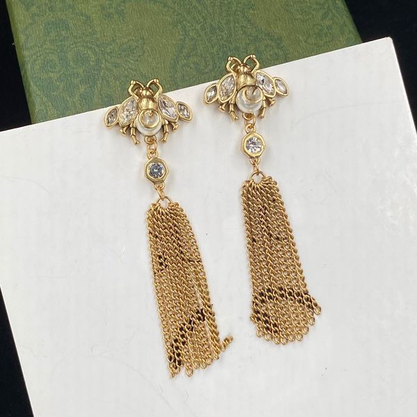 New double letter charm earrings in 18k gold gift box with embossed stamp pendant for women's anniversary collection
