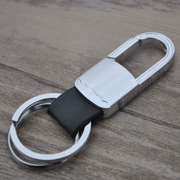 New Fashion Men Leather Car Keychain Ring Classic Design Gift Metal Key Chain for Wholesale
