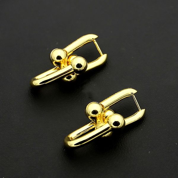 New Fashion Stainless Steel Luxury U-Shaped Designer Chain Link Earrings for Women and Men, Perfect for Weddings and Parties