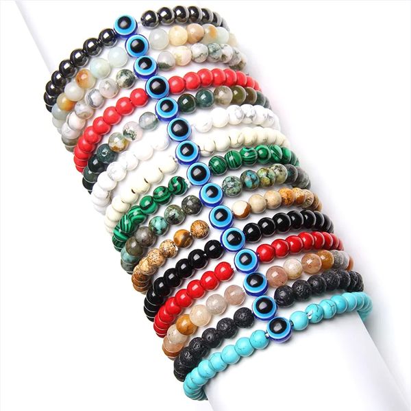 New Pure Evil Eye Bracelet with Natural Beads - Blue Hamsa Hand of Fatima Turkish Lucky Bangle for Protection and Blessing Wholesale