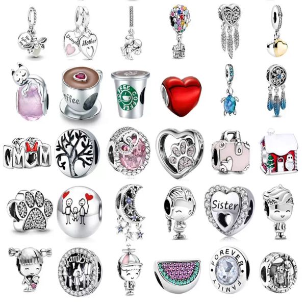New stylish 925 sterling silver charm beads for DIY jewelry making, perfect for elegant bracelets and necklaces, a luxurious fashion accessory with gift options