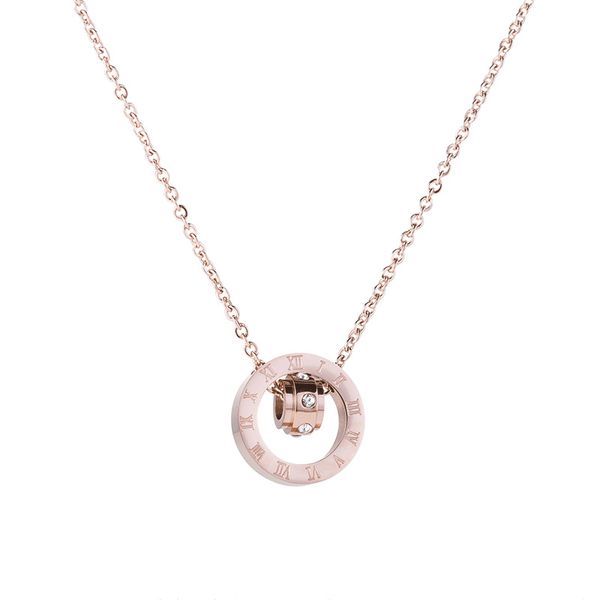 New stylish round pendant choker necklace for women in stainless steel