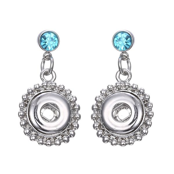 Noosa Snap Button Earring Crystal Stud Earrings Snap Flower Jewelry fit 12mm Snap Buttons Simple Earrings for Women