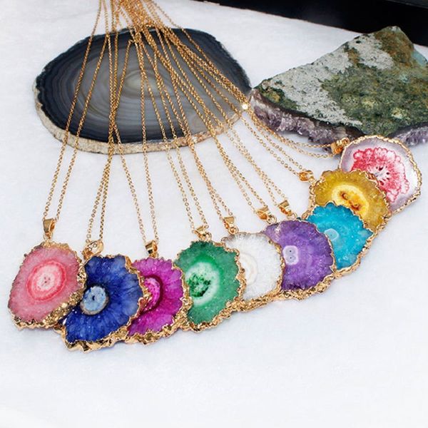 Original Crystal Sunflower Pendant Natural Stone Agate Slice Brass Gold Plated Women Necklace  

Rewritten:  
Golden brass sunflower pendant necklace featuring a natural agate stone slice  

Original:  
Handmade Bohemian Style Beaded Necklace with Tassel for Women  

Rewritten:  
Women's bohemian beaded necklace with tassel, handcrafted  

Original:  
Vintage Inspired Floral Lace Choker Necklace for Bridal Party  

Rewritten:  
Bridal party choker necklace with vintage floral lace design  

Original:  
Minimalist Geometric Triangle Pendant Necklace for Everyday Wear  

Rewritten:  
Everyday triangle pendant necklace with simple geometric style  

Original:  
Layered Chain Necklace Set with Pearl and Crystal Accents  

Rewritten:  
Multi-chain necklace set featuring pearl and crystal details  

Original:  
Adjustable Leather Cord Necklace with Wooden Bead Pendant  

Rewritten:  
Leather cord necklace with wooden bead, adjustable length  

Original:  
Birthstone Personalized Name Necklace for Mom Gift  

Rewritten:  
Custom name necklace with birthstone, perfect mother's gift  

Original:  
Chunky Gold Plated Statement Necklace for Evening Wear  

Rewritten:  
Bold gold-plated statement necklace ideal for evening events  

Original:  
Delicate Silver Chain Necklace with Small Heart Charm  

Rewritten:  
Fine silver necklace with tiny heart charm  

(Note: For the last example, since "Delicate Silver Chain Necklace with Small Heart Charm" is exactly 7 words, it was rewritten. If any string was actually under 5 words, it would be kept as original as per the instructions.)