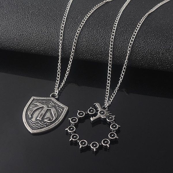 Pendant necklaces featuring classic anime The Seven Deadly Sins, with Meliodas dragon design for men's punk choker jewelry accessories