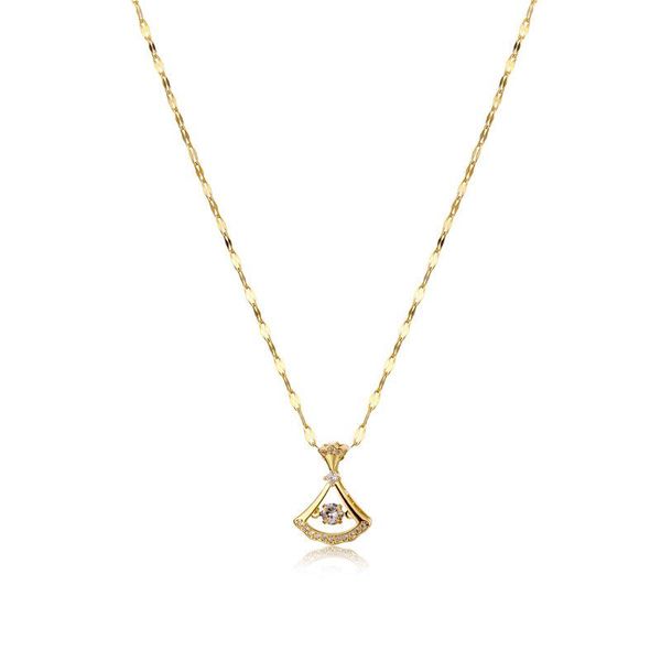 Pendant necklaces for women, featuring a hollow clavicle design in titanium steel, perfect as bridal or wedding jewelry gifts