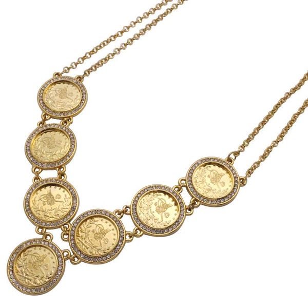 Pendant Necklaces Zkd 55 Cm Turkey Coins Arab Crystal Islam Muslim Necklace Turks Africa Party Jewerly