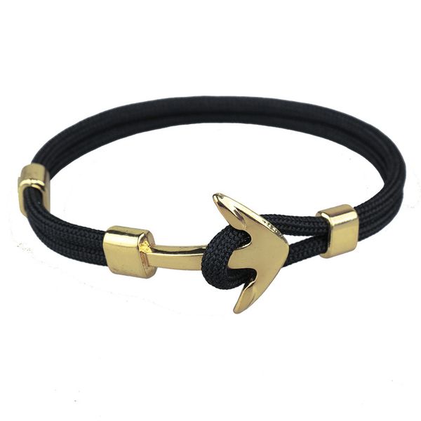 Popular handmade paracord bracelets with gold anchor charms for couples