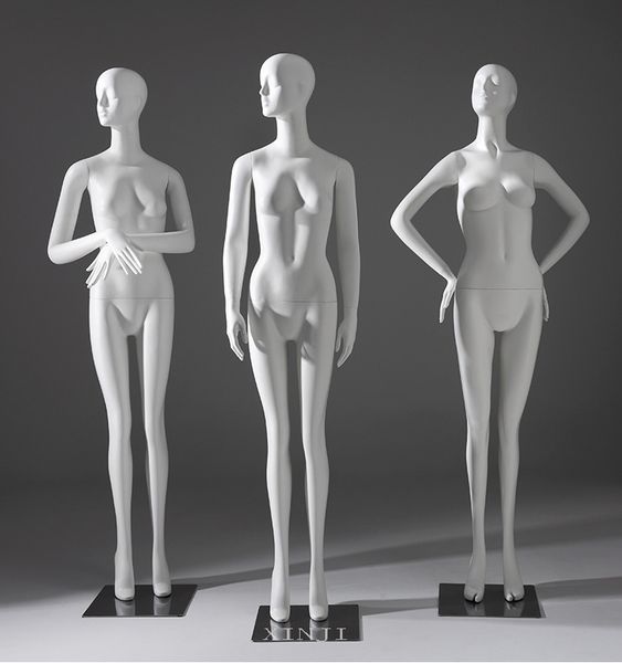 Promotional full-body female mannequin in white