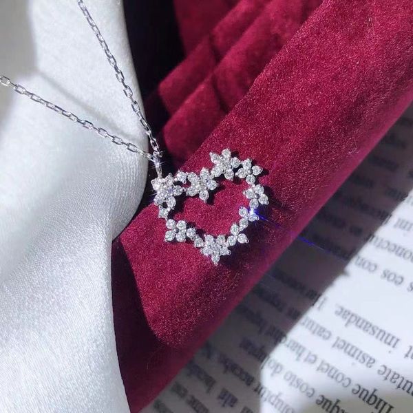 Queen Heart Choker Necklace in 925 Sterling Silver with Diamond Accents for Women's Bridal and Wedding Jewelry