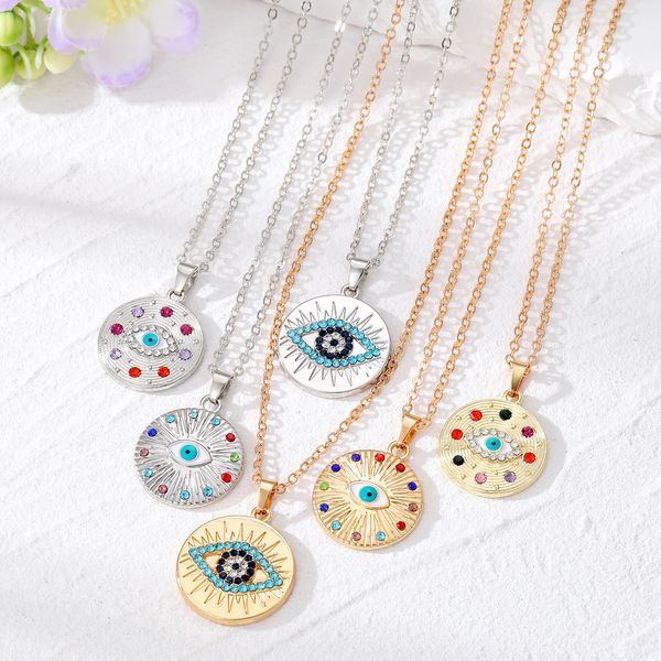 Rainbow Evil Eye Necklace for Women and Men - Turkish Blue Eye Clavicle Chain, Perfect for Parties and Weddings