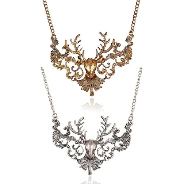 Retro bronze deer pendant necklace, a stylish jewelry gift for women