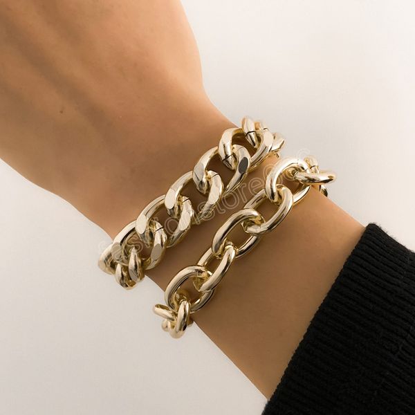 Retro-inspired stylish gold-tone charm bracelet for women and men with a hip-hop vibe