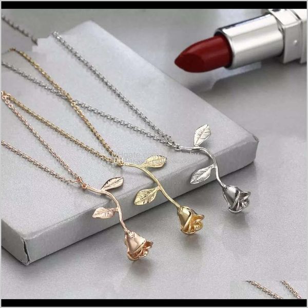 Rose gold floral pendant necklace for women, perfect as bridesmaid gifts or Valentine's jewelry