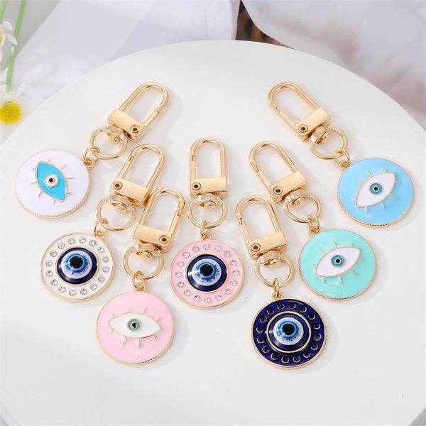 Round Evil Eye Keychain for Bohemian Style Accessories, Perfect Gift for Couples and Friends