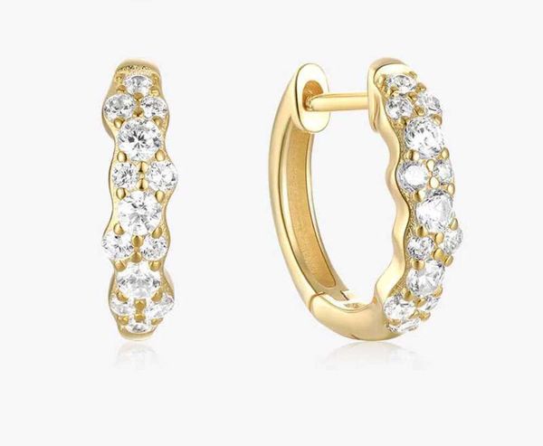 ROXI S925 Sterling Silver Stud Earrings with Irregular Half Micro Crystal Inlay for Women