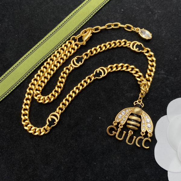 S925 elegant golden bee necklace, a stylish women's fashion jewelry piece perfect as a gift