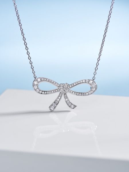 S925 silver charm punk pendant necklace featuring diamond butterfly stud earrings, stamped with standard box PS7645B