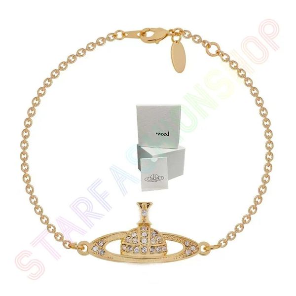 Saturn Chain Bracelet Tennis Planet Bracelet Women Gold Designer Jewelry Vivi Fashion BOX Fashionas