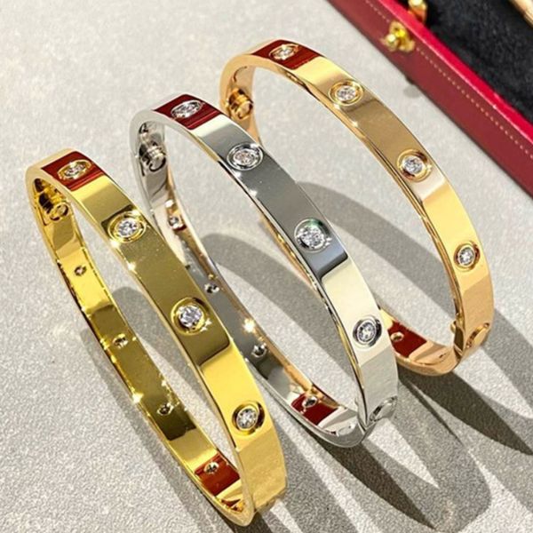 Screw Bracelet Designer Trendy Bangle Fashion Luxury Jewlery Titanium Steel 18K Gold Plated Diamond for Woman Man Nail Bracelets Silver Clas
