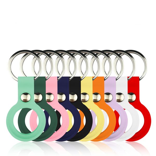 Silicone protective case for AirTag keychain, anti-lost GPS tracker cover with scratch and drop protection