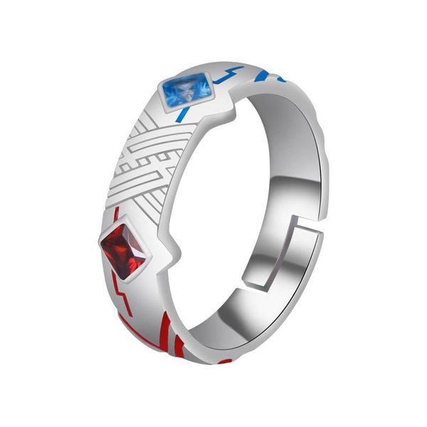 Silver open Halloween ring inspired by Darling in the Franxx's Cluster Rings, perfect for anime fans and cosplay