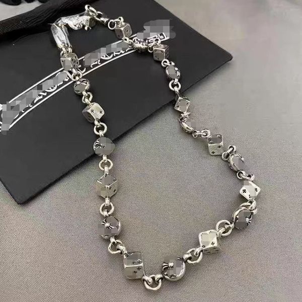 Silver Retro Cross Flower Necklace for European and American Hip Hop Style, Unisex Couple Design