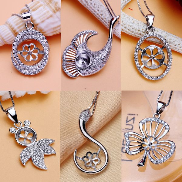 Silver-plated animal necklace and earring DIY jewelry sets for women, 12 styles with chains
