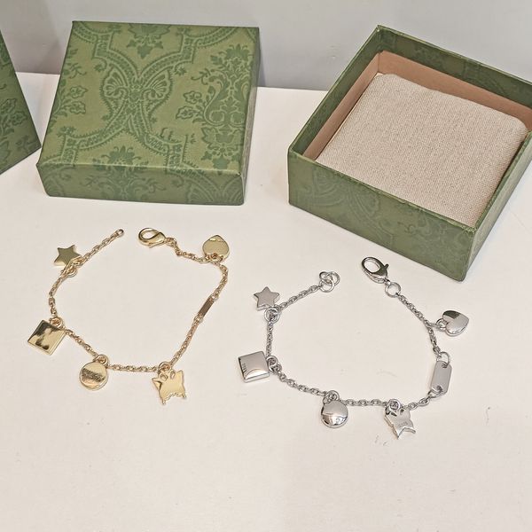 Silver-plated designer letter bracelet for women, a luxurious chain jewelry gift