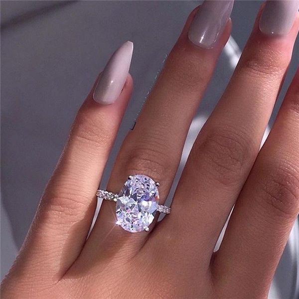 Silver-plated zirconia engagement rings for women, wholesale jewelry collection 2021