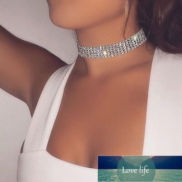 Silver-toned rhinestone choker necklace for women, perfect for weddings and gothic fashion
