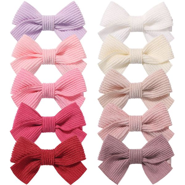 Solid Color Handmade Bowknots Hair Clips Children Girls Headwear Barrettes Party Club Decor Fashion Accessories