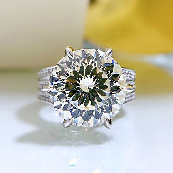 Solitaire 8Ct Moissanite Diamond Ring in 925 sterling silver, perfect for weddings, parties, and bridal jewelry