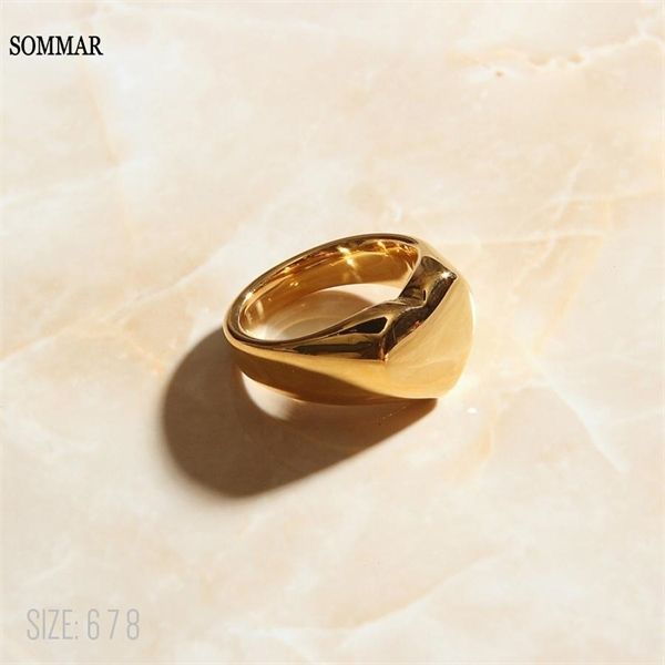 SOMMAR summer style 18KGP gold-filled rings in sizes 6-8 with heart designs for women, priced in euros, jewelry code X0715