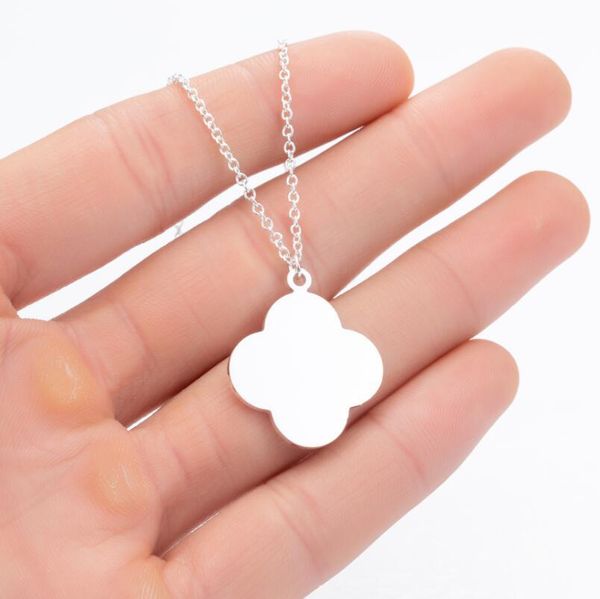 Special Oval Four Leaves Clove Pendant Necklaces Abstract Blossom Floral Stainless Steel Christian Clavicle Jewelry for Lovers Friends

Rewritten:
Stylish oval clover pendant necklaces with floral design in stainless steel, perfect Christian clavicle jewelry for couples and friends
