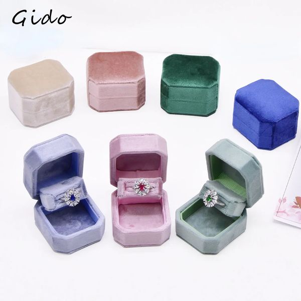 Square velvet jewelry boxes for rings, earrings, and marriage storage, perfect for display and organizing jewelry