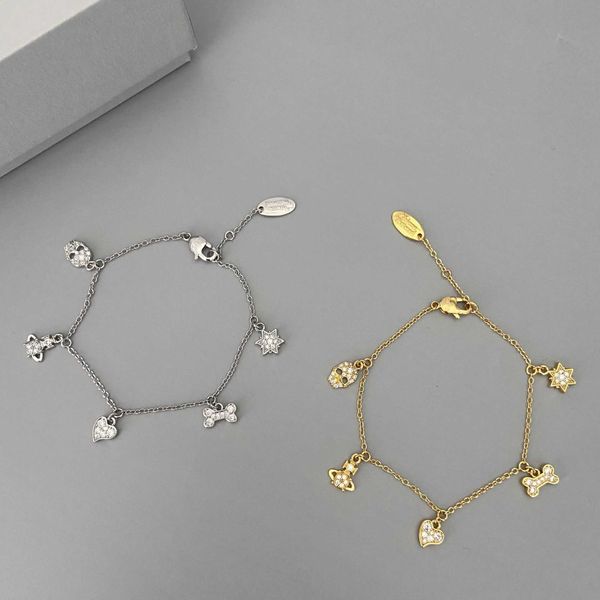 Star Moon 2022's elegant Western empress dowager mini pendant bracelet combines simplicity with Korean-inspired lightweight luxury