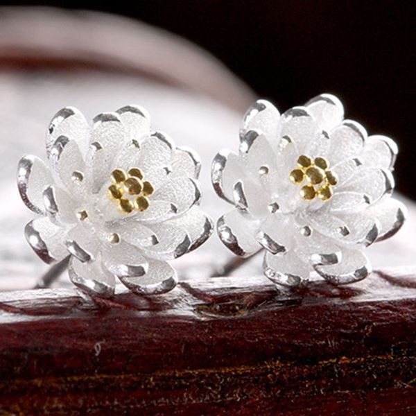 Sterling silver floral stud earrings with vibrant hues for women
