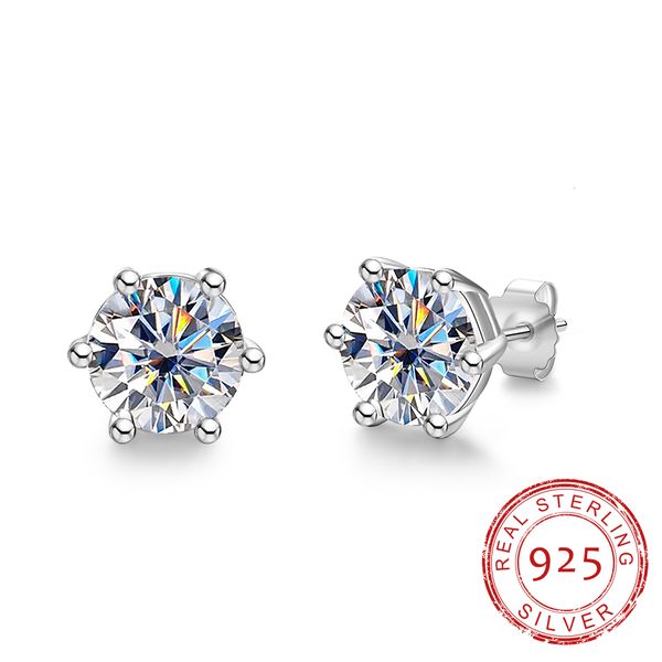 Stud AnuJewel 4ct 2ct 1ct Total D Color Diamond 925 Sterling Silver Classic Earrings For Woman Gifts Wholesale 221119