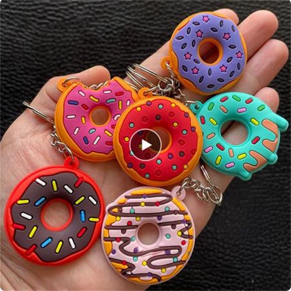 Sweet Donut Keychain Party Favors for Kids - Food-Themed Bag Accessories & Christmas Gift Pendants GC2256
