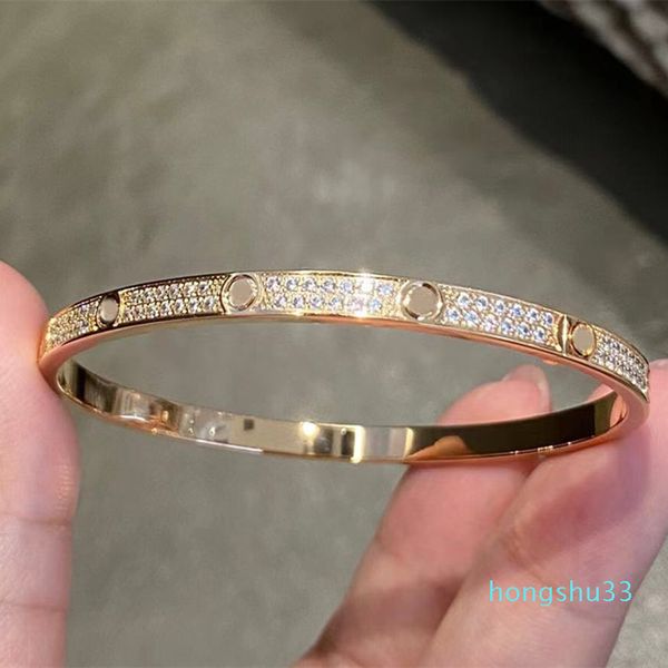 Titanium Steel Dual Diamond Bangle Bracelet for Women and Men, Christmas Jewelry Gift with Velvet Pouch