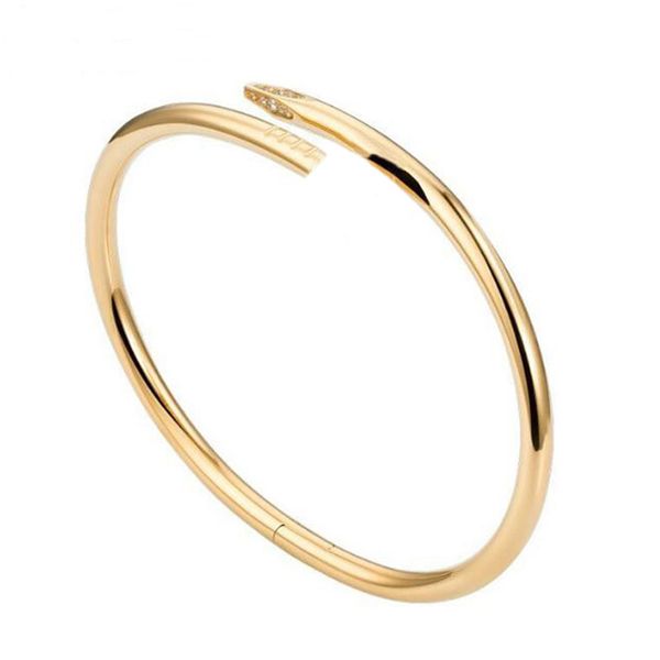 Titanium steel Valentine's Day bangle with a single line of full diamonds, a stylish cuff bracelet for women and men, perfect as a romantic gift, comes without a box