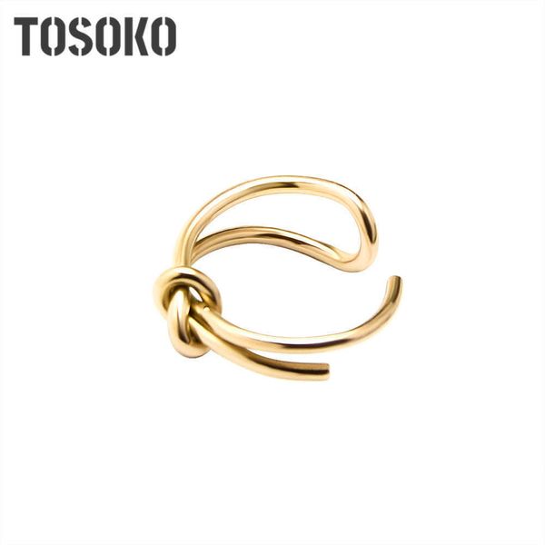 TOFFLO's stylish double twist knot open ring for women in stainless steel